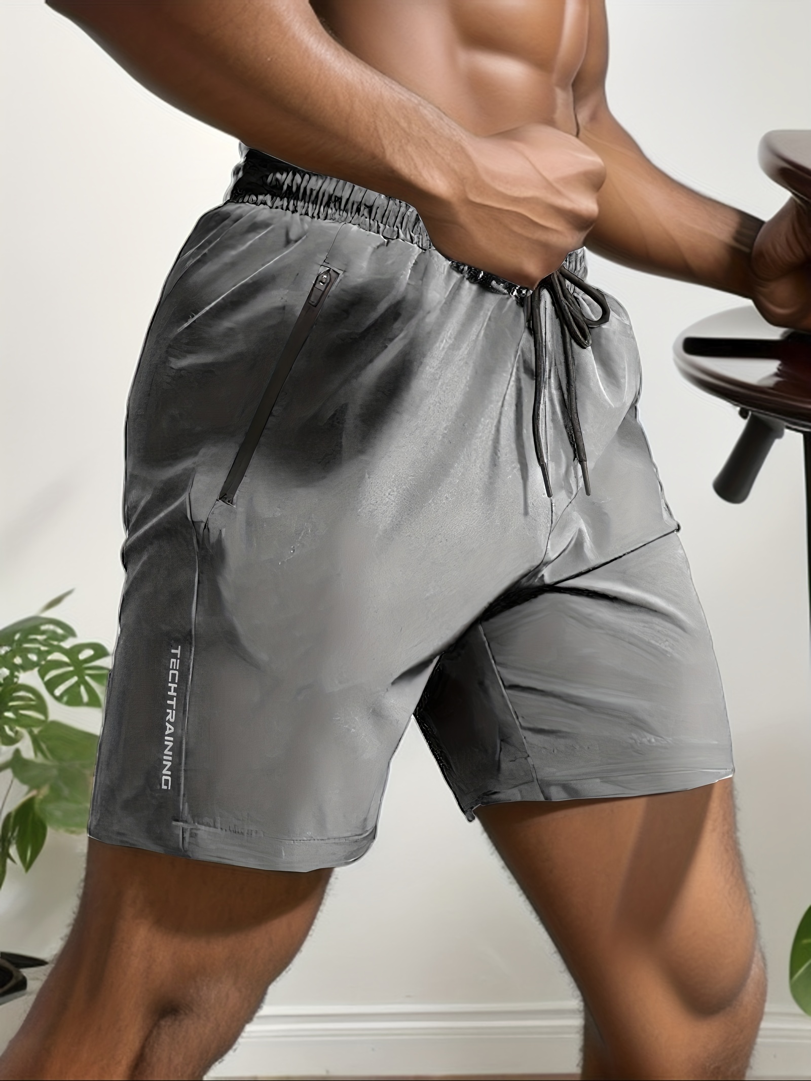 Quick Drying Comfy Active Shorts Men's Casual Zipper Pockets - Temu