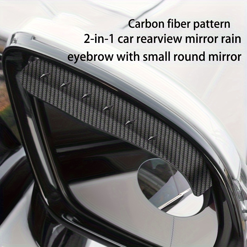 Carbon Fiber Textured Car Rearview Mirrors All-in-one Rain Eyebrow