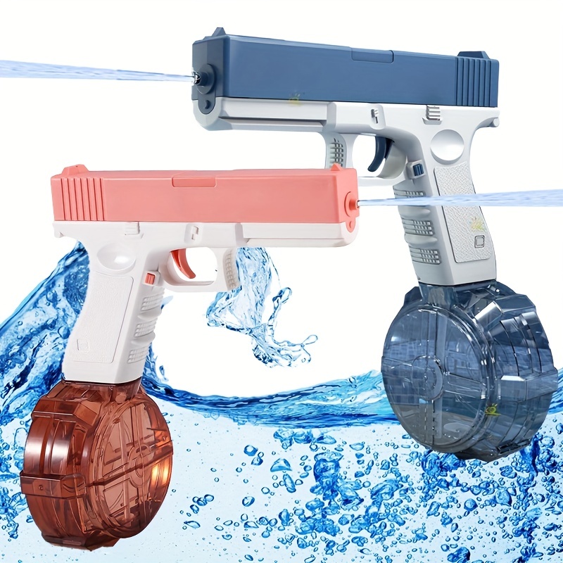 Pistolas de agua eléctricas para adultos y niños, pistolas de chorro de 32  pies, pistola de agua automática automática con un solo botón, 50 minutos