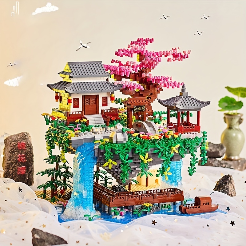 3320pcs Architecture Series Cherry Flower Chinese Ancient Style 