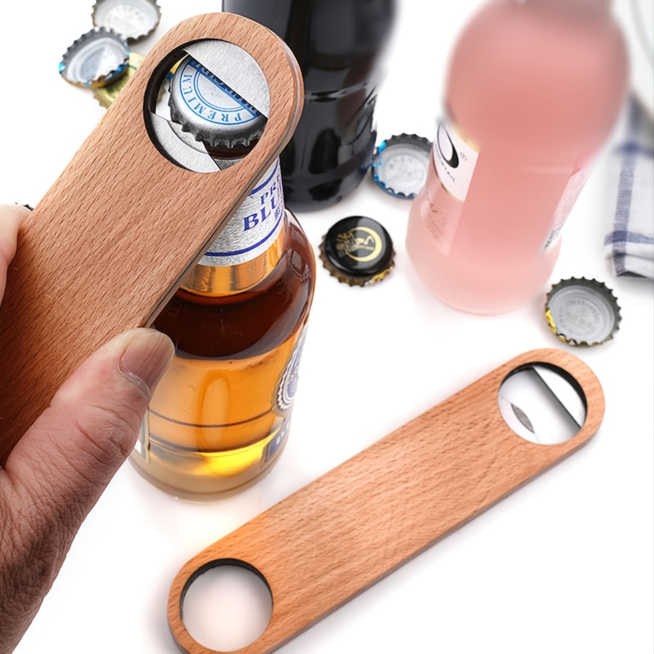 Creative Wooden Bottle Opener For Camping And Outdoor - Temu