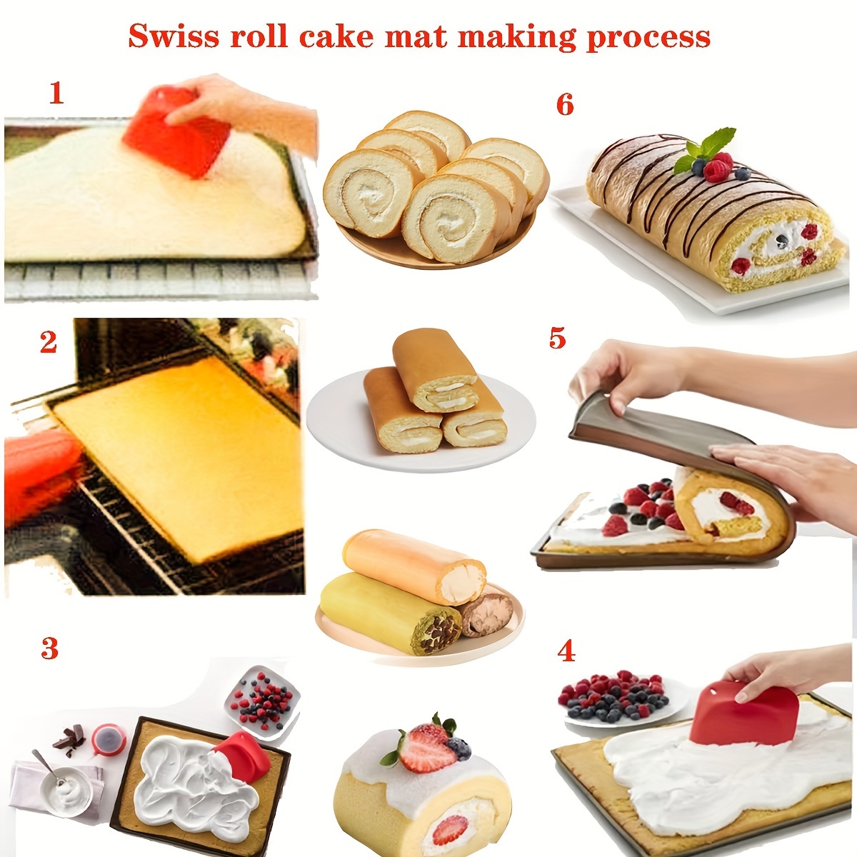 Silicone Baking Pad Multi-functional Cake Tray Pan Mat Painted Pad Pastry  Swiss Roll Baking Mold Tool