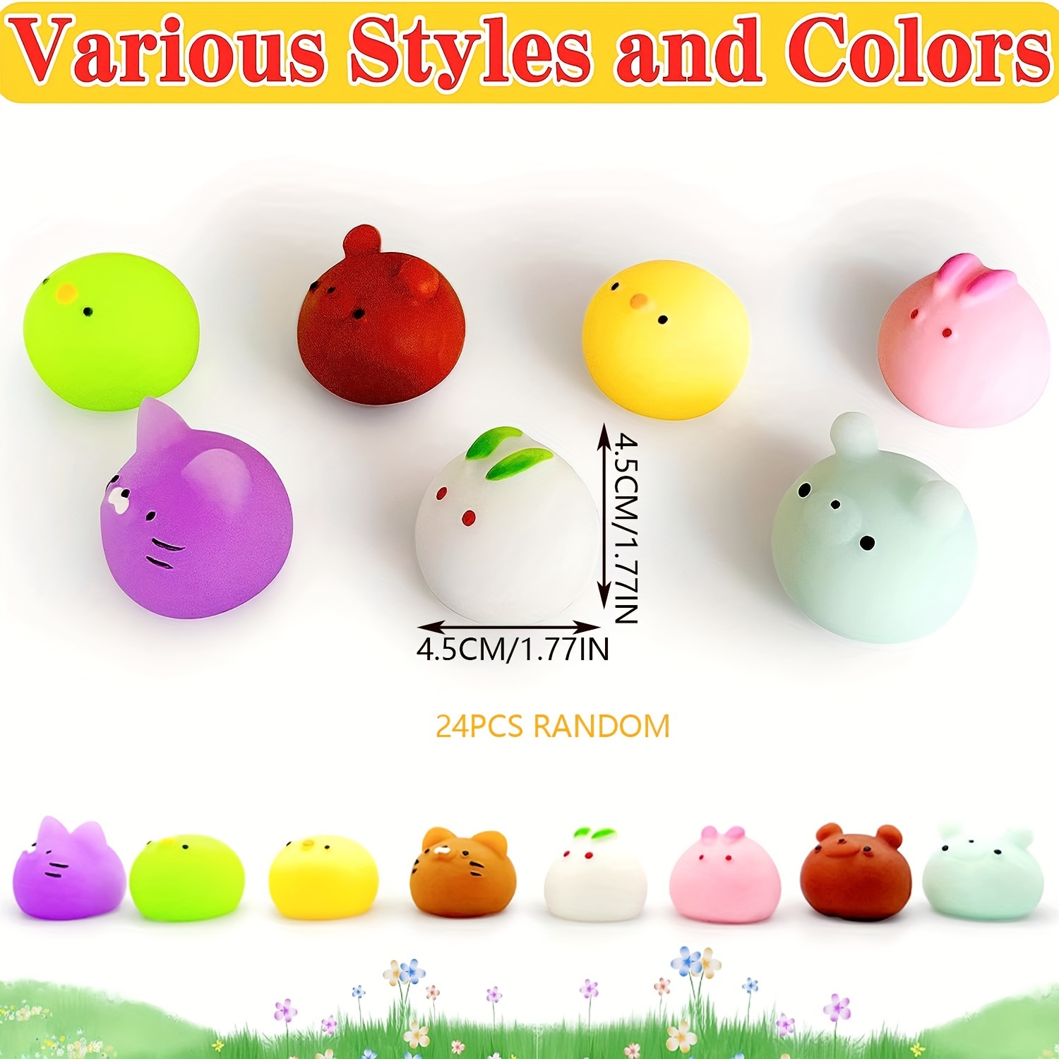 Mocoosy 24 Pack Party Favors For Kids Squishy Toys, Birthday Goodie Bag Stuffers Bulk Fidget Toys, Classroom Prizes, Pinata Stuffers