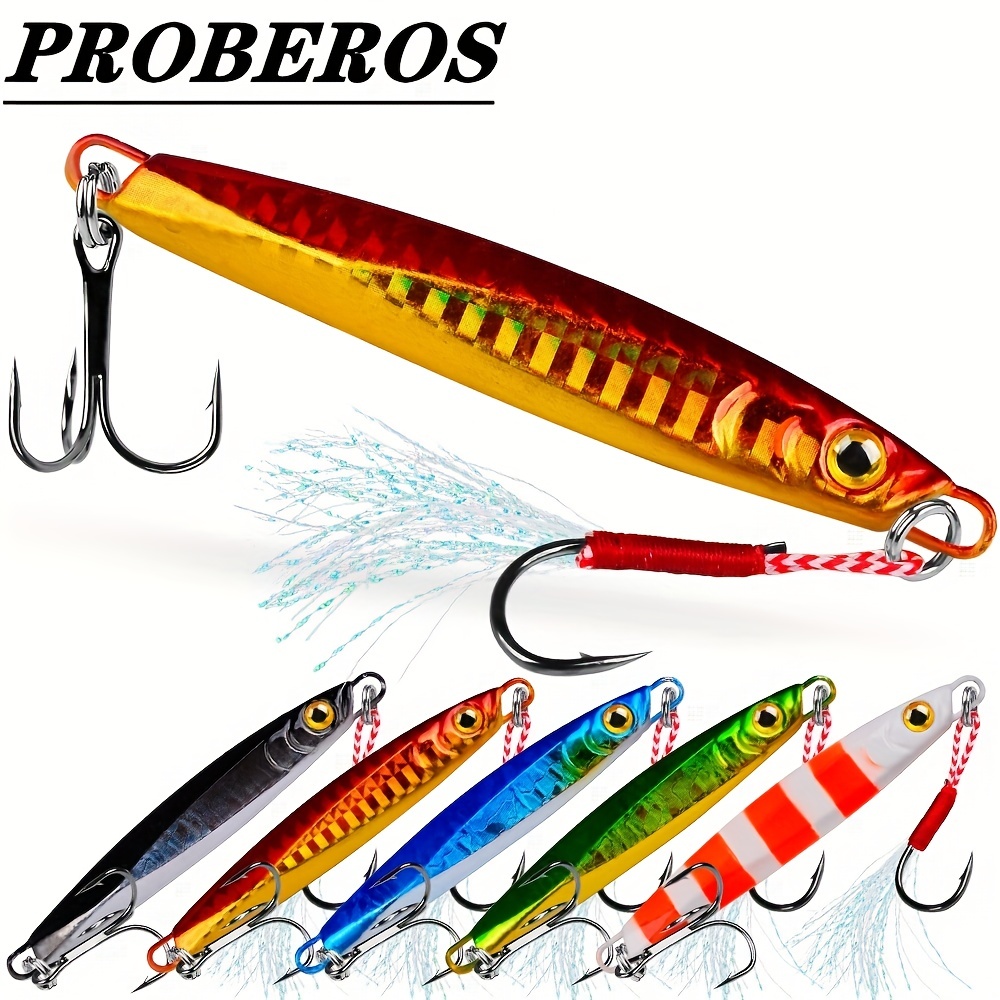 Proberos Fast Sinking Jigging Lure Set - 5 Sizes - Ideal For Trout