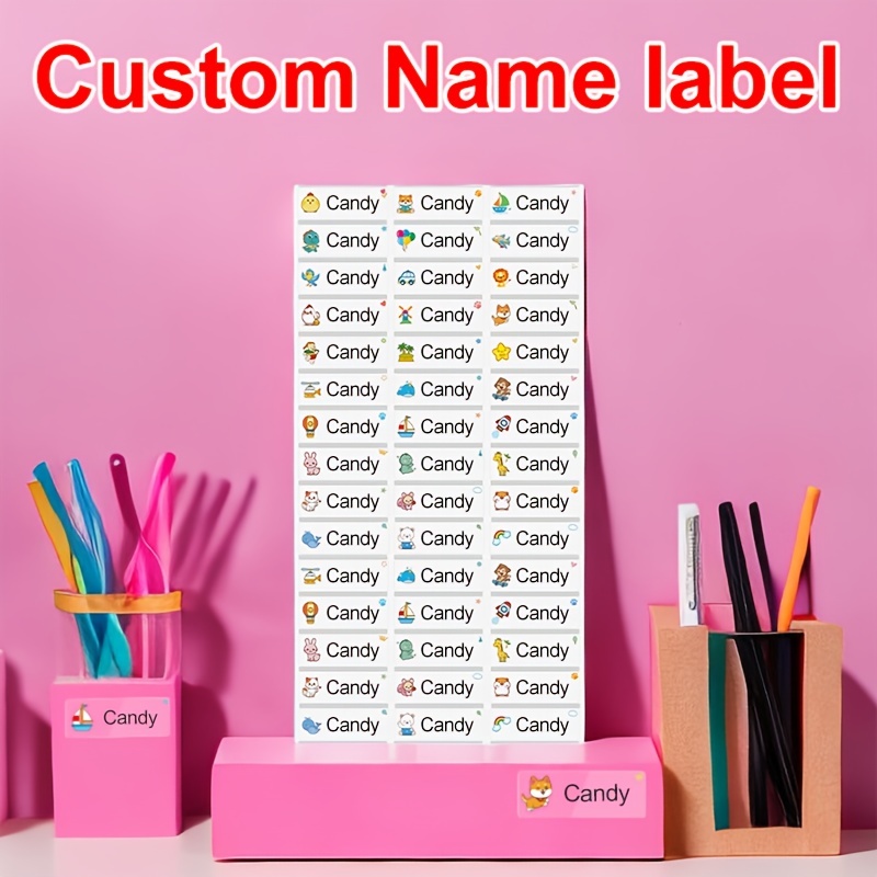 Etiqueta adhesiva con nombre, pegatinas personalizadas, etiquetas  personalizadas impermeables, papelería escolar para niños, botella de agua,  lápiz, dinosau Tan Jianjun unisex