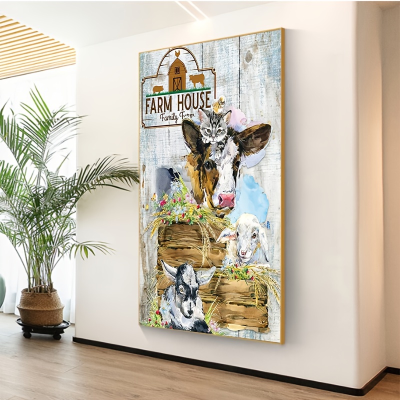 5D DIY Artificial Diamond Painting Cow Diamond Painting For Living Room  Bedroom Decoration 20*30cm/9.8in*11.8in