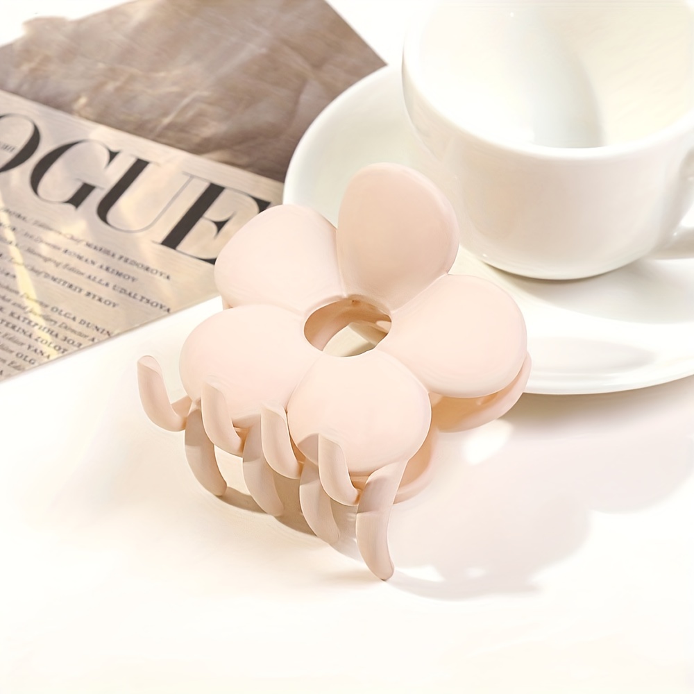 4PCS Flower Shape Hair Clips Hair Clip Solid Ponytail Hairpin Headwear