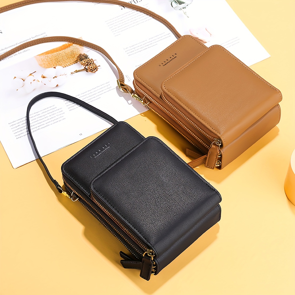 Bolso cruzado para teléfono celular para mujer, bolso cruzado con bolsillo  para teléfono, bolso de hombro con pantalla táctil con ranuras para