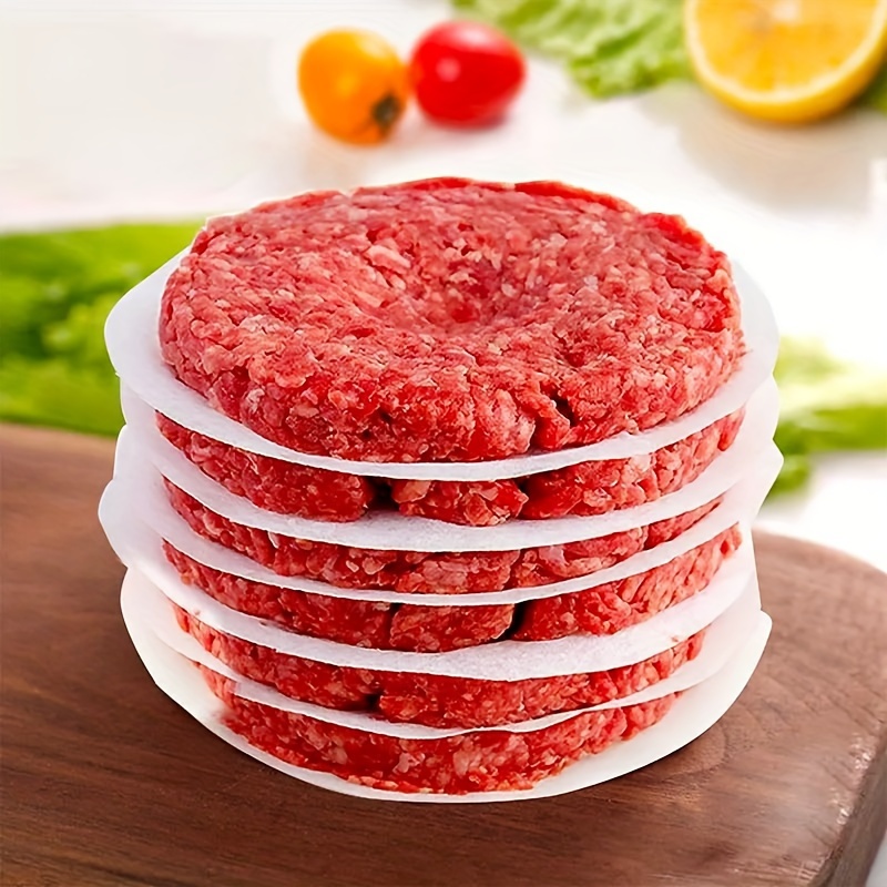 100 pezzi bianco hamburger carta per cottura e congelamento , anti-aderente  , olio assorbente e carne separazione