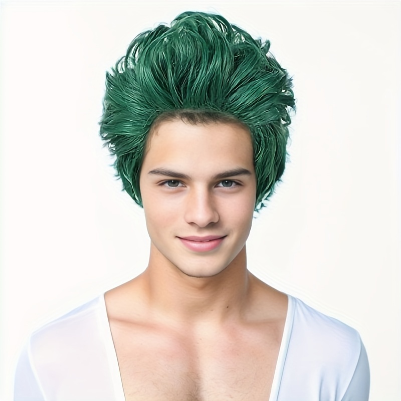 Green Hair Wig Men Temu