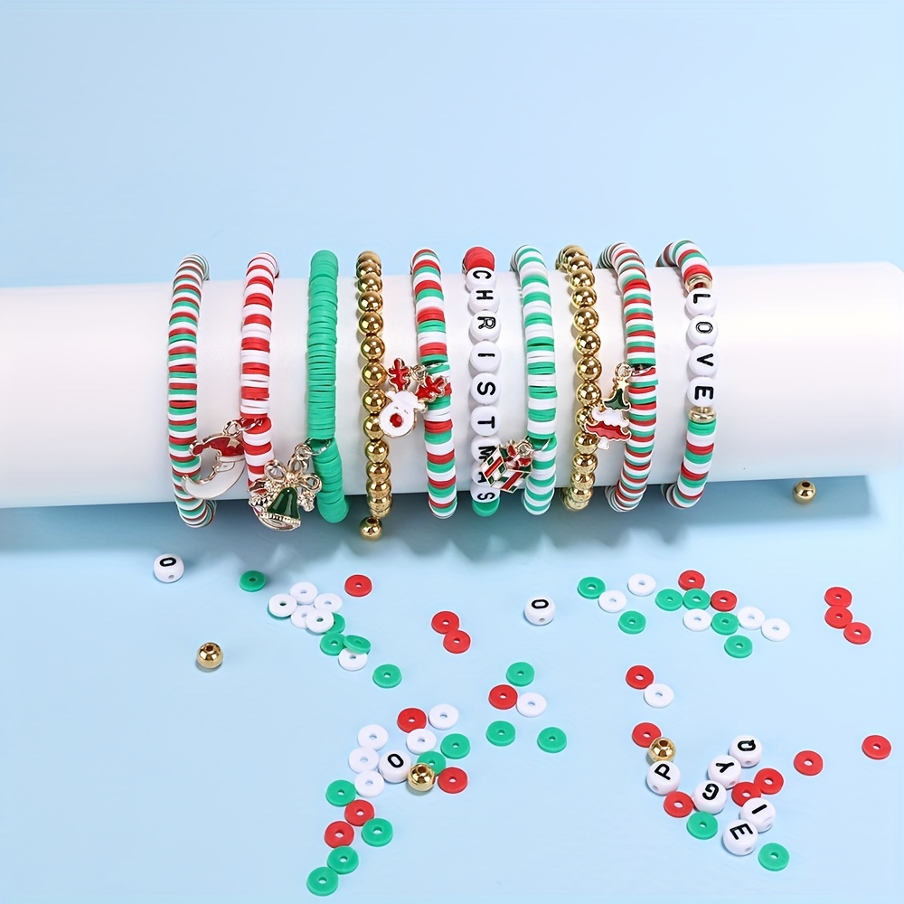 Christmas Clay Beads Bracelet Kit Friendship Bracelet Making - Temu