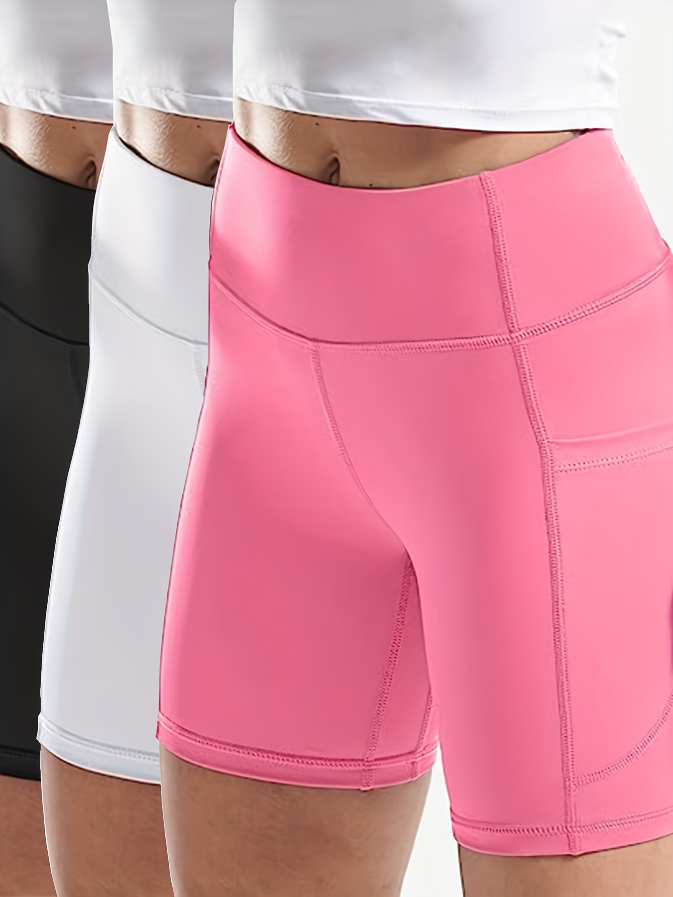 Womens Gym Yoga Shorts Plain Sports Fitness Stretch Hot Pants Shorts Hip  Lifting 