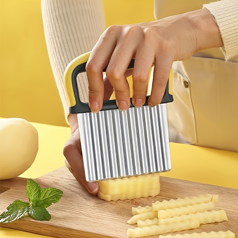 Potato Slice Knife, Corrugated French Fries Cutter With Stainless