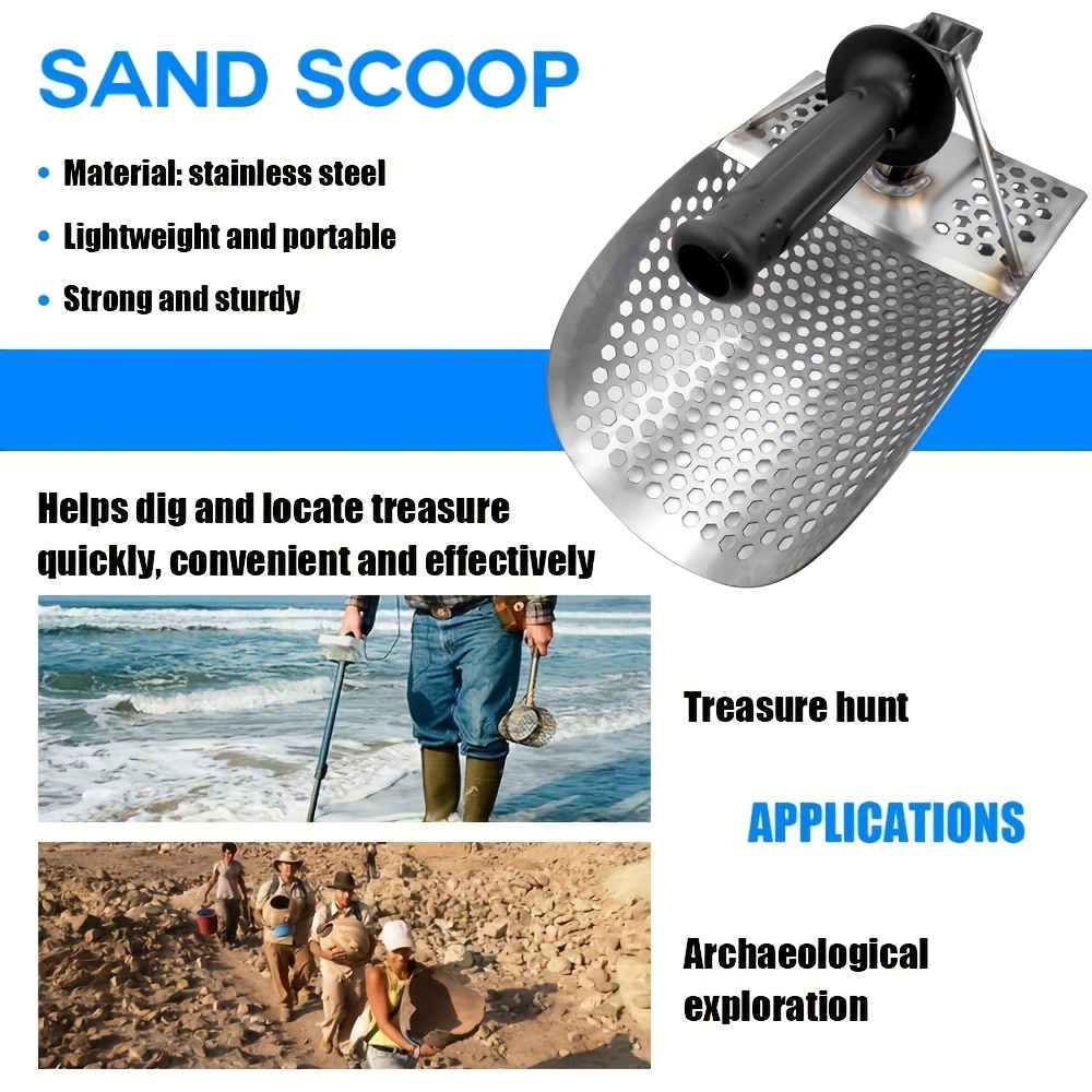 Pelle à sable inoxydable, outil de détection de métaux pelle à