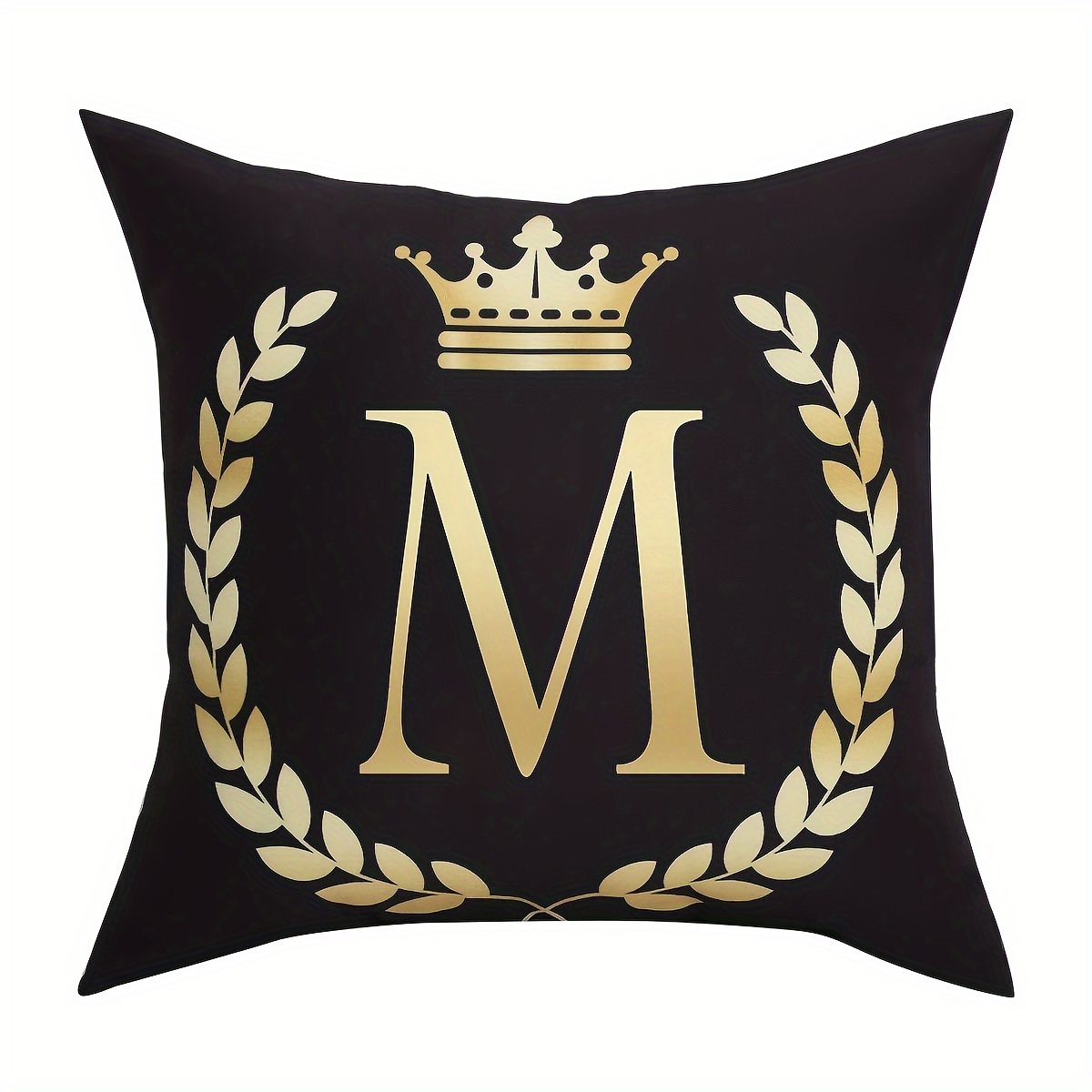 TEMU 1pc, English Alphabet Pattern Polyester Cushion Cover, Pillow Cover, Room Decor, Bedroom Decor, Sofa Decor, Collectible Buildings Accessories