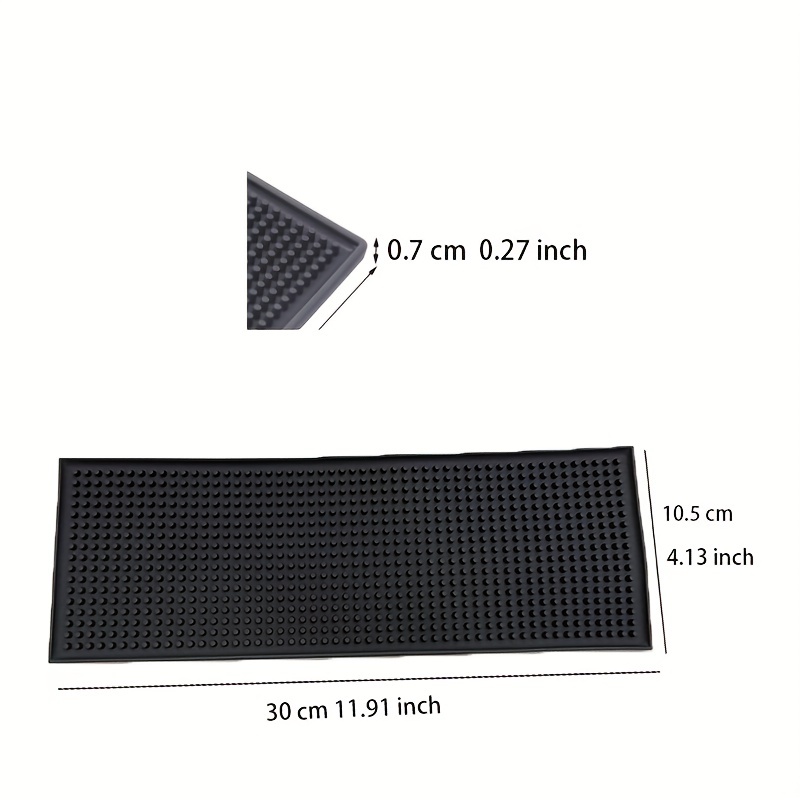 Black Rubber Coffee Bar Mats for Countertop Spills (18 x 12 In, 2
