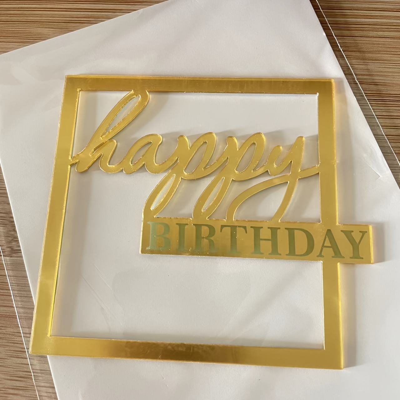 1pc Decorazione Laterale In Acrilico Torta Compleanno Felice