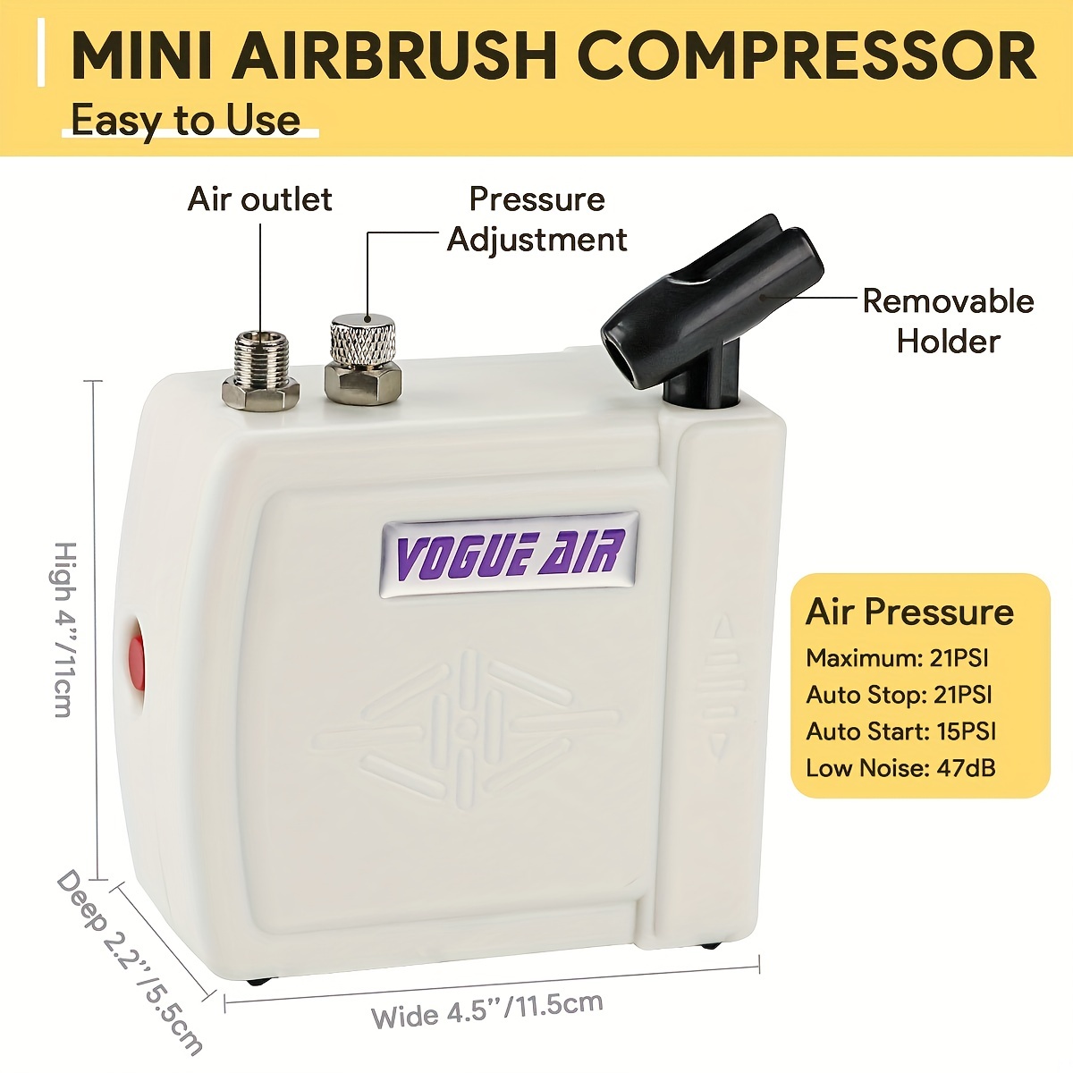 1pc Mini Compresseur d'air Kit Air Brush Peinture Pistolet - Temu Canada
