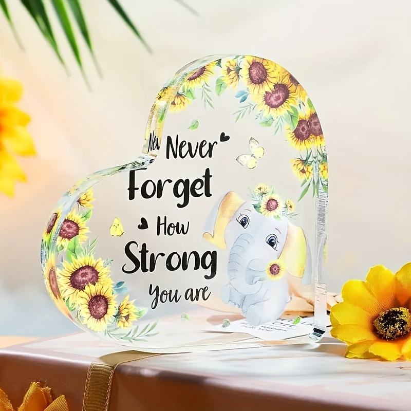 Inspirational Gifts for Women Heart Sunflower Acrylic Gift