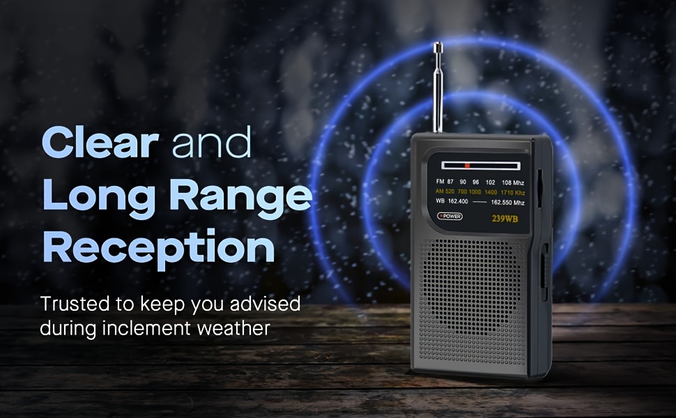 Radio Portatile Per Il Tempo Noaa, Batteria Operata, Radio Di Emergenza  Noaa/am/fm Con La Migliore Ricezione, Radio Portatile Per Allerta Meteo Con  Jack Cuffie, Regali Per Partner, Genitori E Amici (nero)