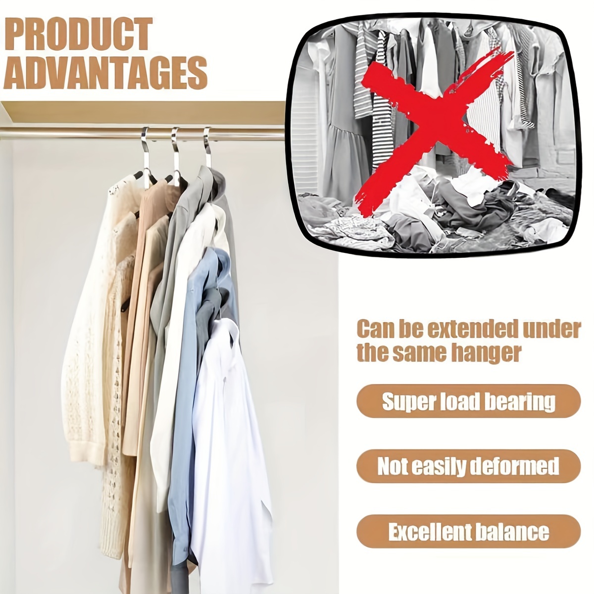 Multifunctional Hanger Connection Hook, Space Saving Triangles Hanger Hooks  For Hanging Clothes, Cascade Hangers To Create Up To 3x More Closet Space -  Temu