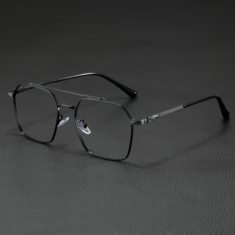 Japanese Retro Style Double Beam Metal Plain Glasses Men's Plain Glasses