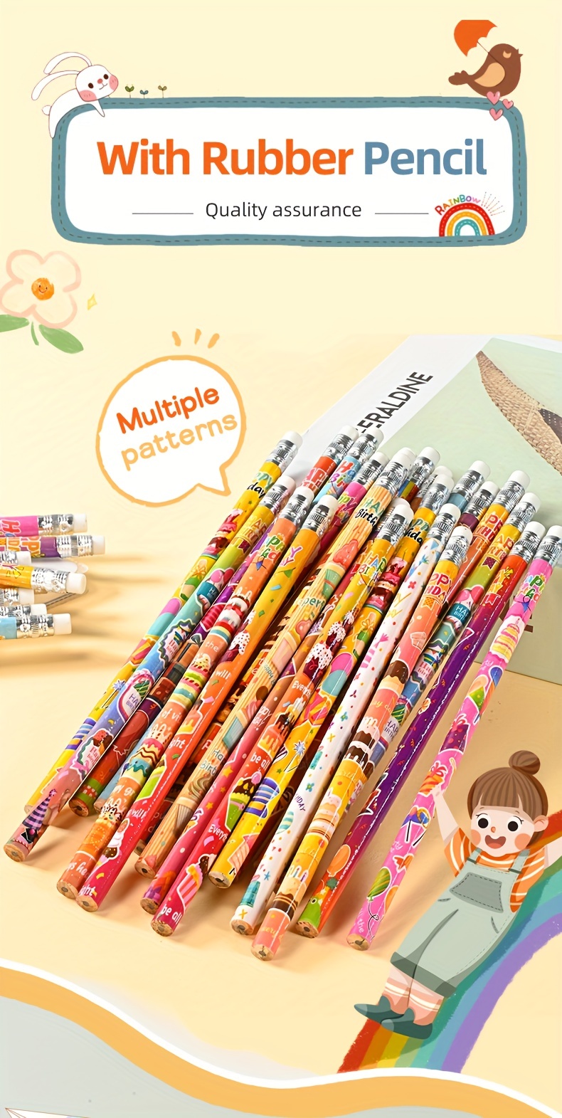 48 ​​pcs Birthday Party Pencils For Kids Fun Pencils Cute - Temu