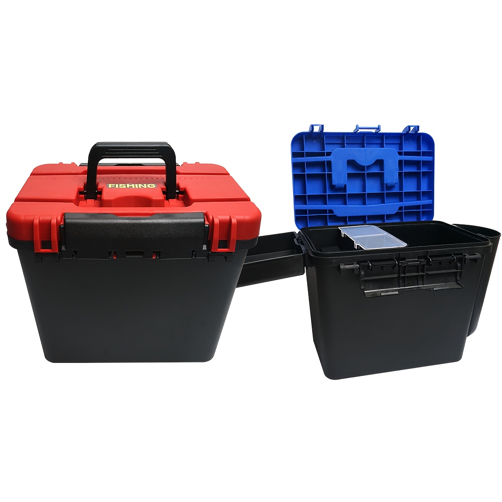 Portable Tool Storage Box With Grids Handles Plastic Screw - Temu
