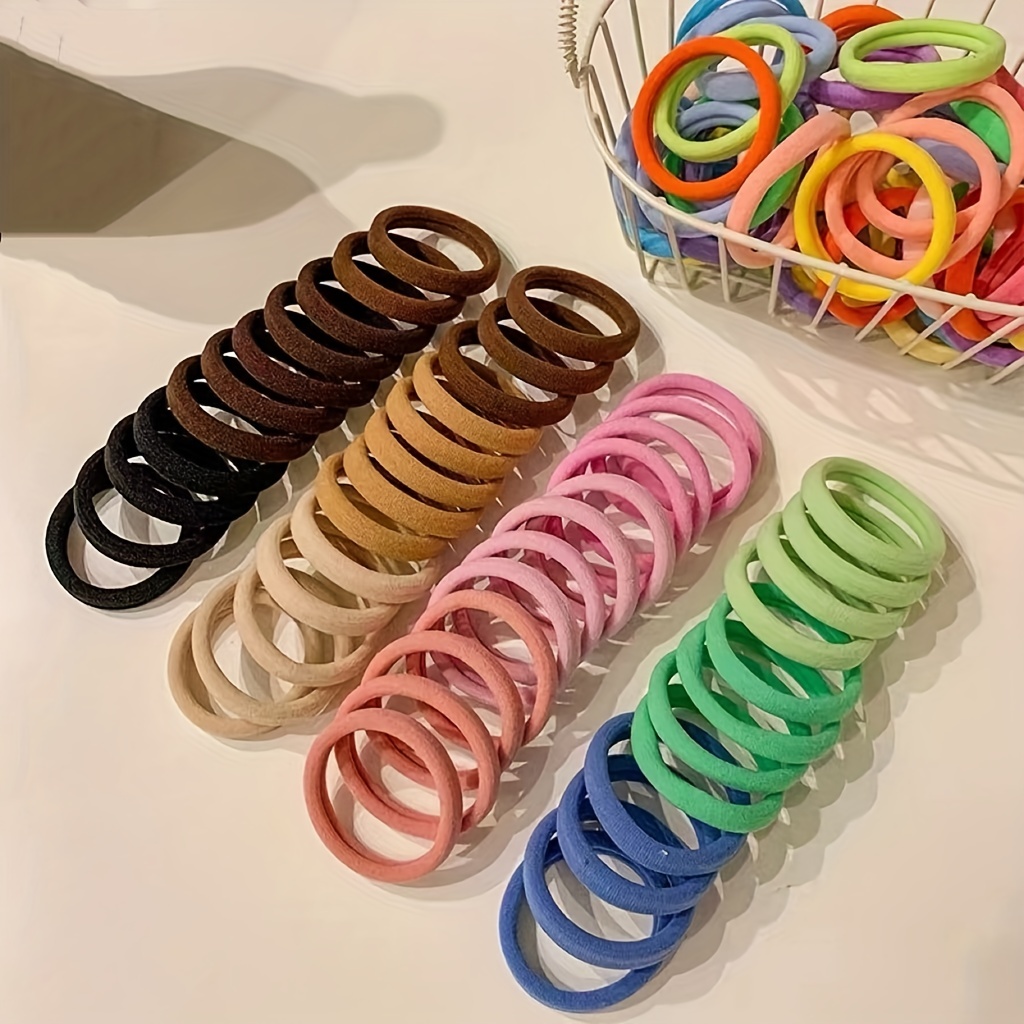 Temu 500pcs Small Rubber Band Solid Color Hair Bands, Hair Ties Elastic Hair Ropes Ponytail Holders Hair Accessories for Women Girls Toddlers Baby Hair