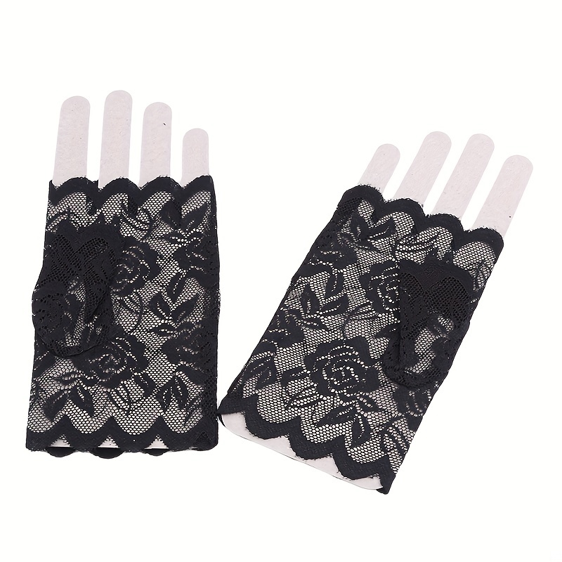 Alaysia - Lace Trim Sun Protection Driving Gloves (Various Designs)