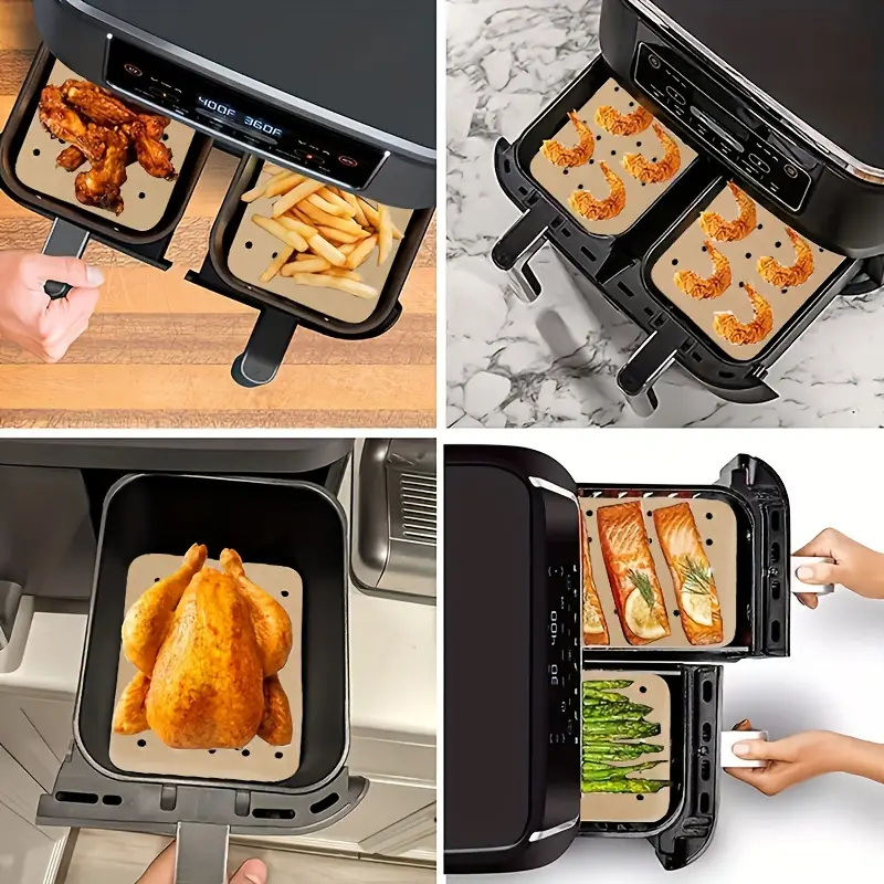 Air Fryer Disposable Paper Liners Rectangle Non stick - Temu
