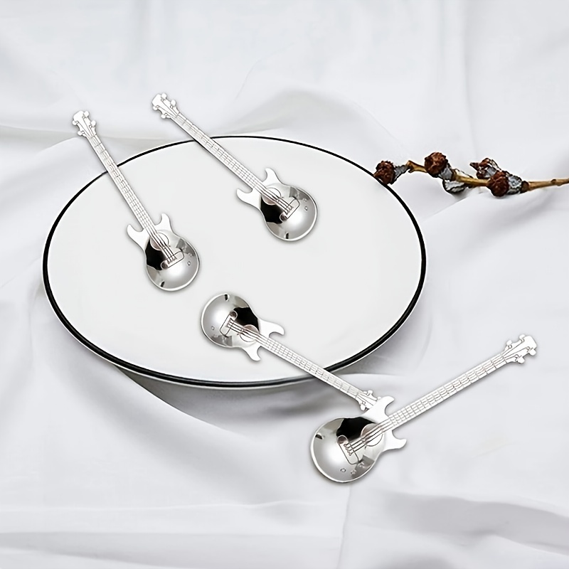 Stainless Steel Guitar Spoons Coffee Tea Spoon With Long - Temu