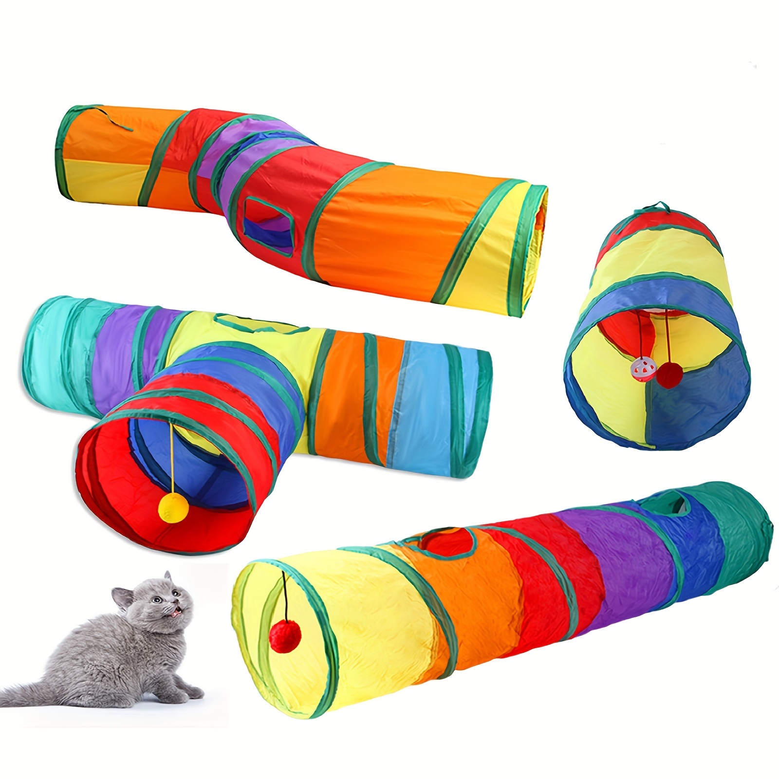 

1pc Foldable Cat Tunnel Toy - Interactive And Fun Playtime For Your Feline Friend