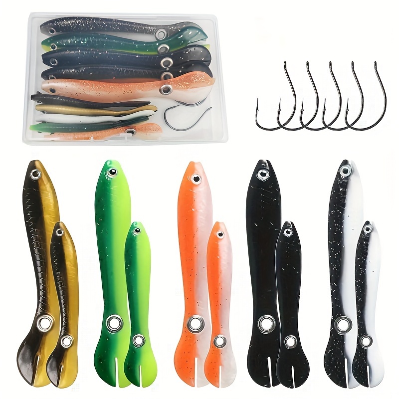  10Pcs Soft Bionic Fishing Lure Set Bionic Fishing Loach Lures  Bait for Saltwater Freshwater Fishing Accessories Gift for Men (10pcs) :  Sports & Outdoors