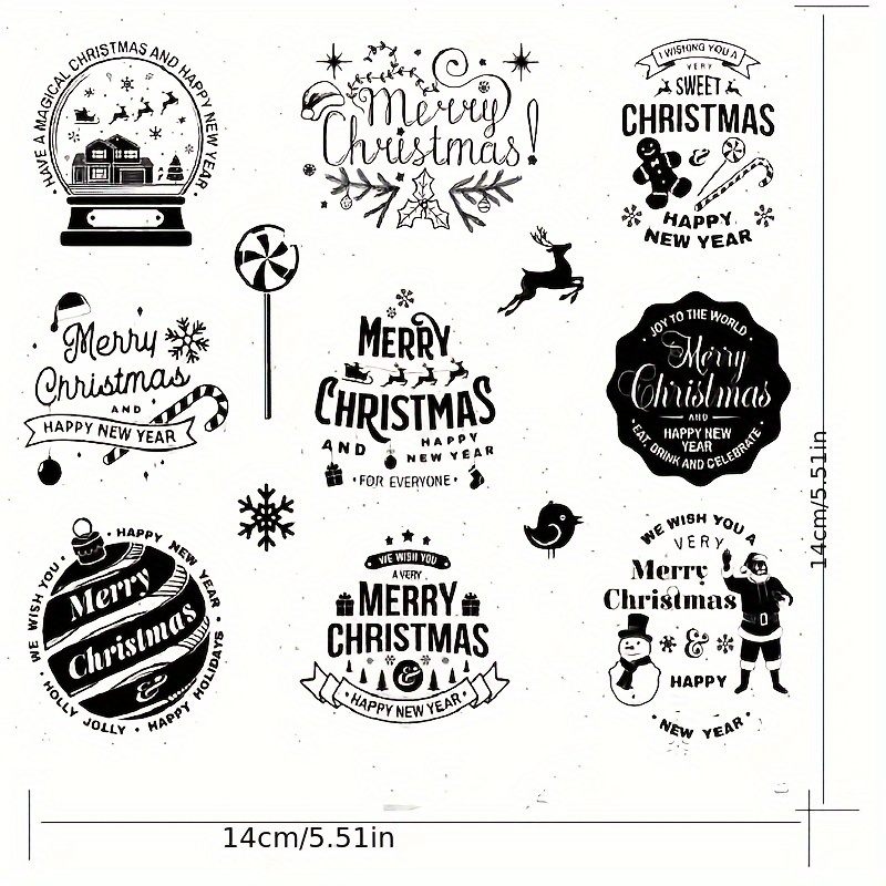 One Piece Classic Merry Christmas English Word Graphic Clear Stamp Quote  For Holiday Cards Scrapbooking - Temu