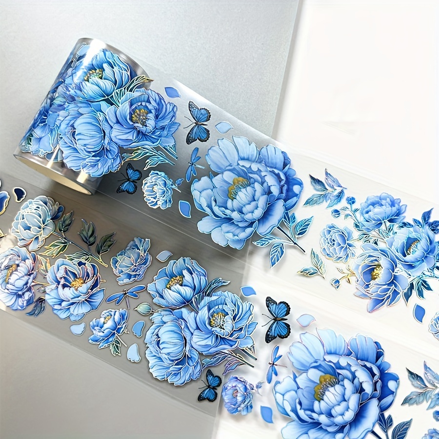 /roll Laser Blue Red Tape Decorative Masking Tape Scrapbooking Sticker Journal Aesthetic Stationery