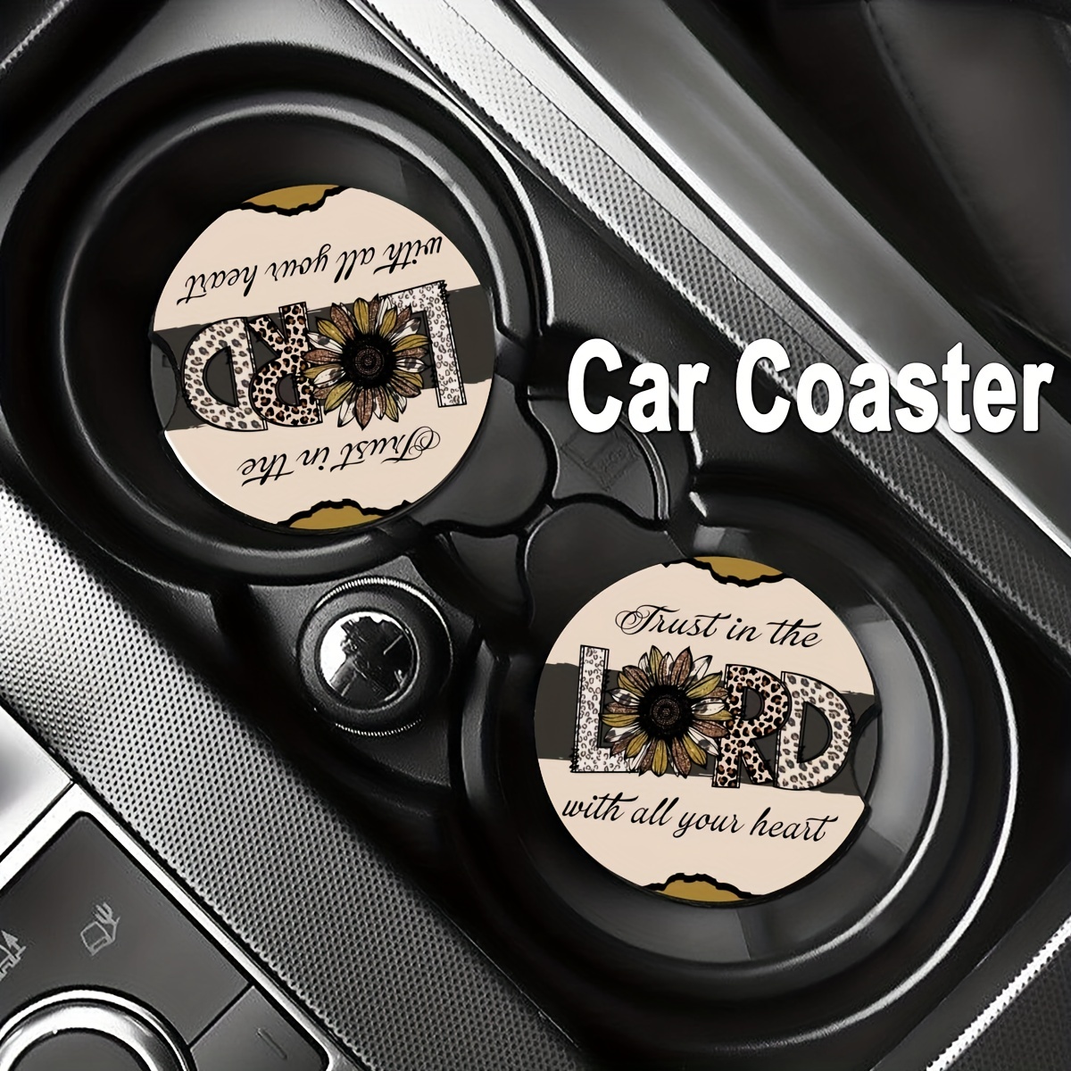 Car Coasters Absorbent Car Cup Holder Coasters Cute Car - Temu