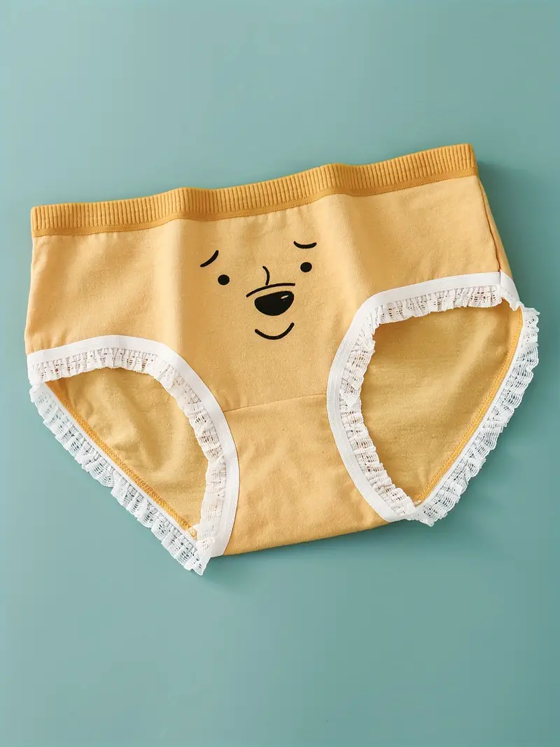 Girl's Cotton Triangle Panties Cute Graphic Elastic Waist - Temu Canada