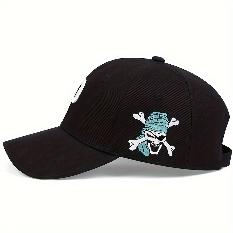 1 Pza- Gorra de béisbol bordada pirata con letra P para hombre, sombrero  informal ajustable para el sol para viajes y vacaciones, unisex