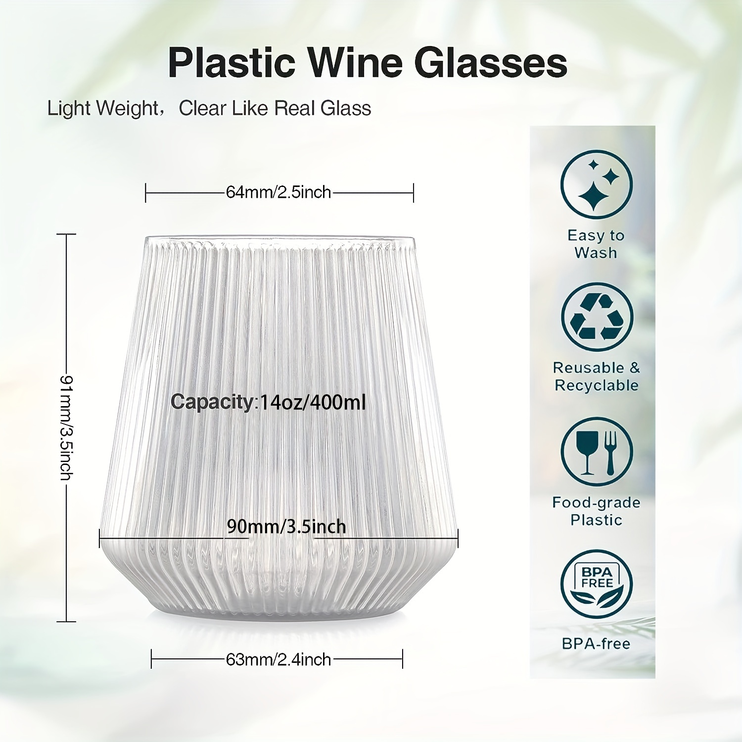 Plastic Stemless Champagne Wine Glasses, Disposable Wine Cups,unbreakable  Wine Glasses, Whiskey Cocktail Glasses, Shatterproof Drinking Glasses For  Party, Wedding, Christmas, Bar, Only Hand Wash - Temu
