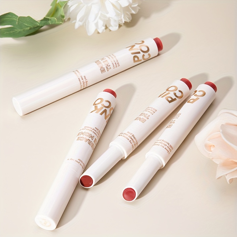 Shimmer Satin Lipstick Moisturizing Lip Balm Berry Red
