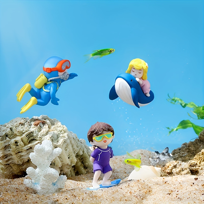 Set of MINIATURE FISH Blue Tangs Figures Figurines Ocean Animals Fairy  Garden Dollhouse Diorama Terrarium Small Miniatures Micro Mini Toy -   Canada
