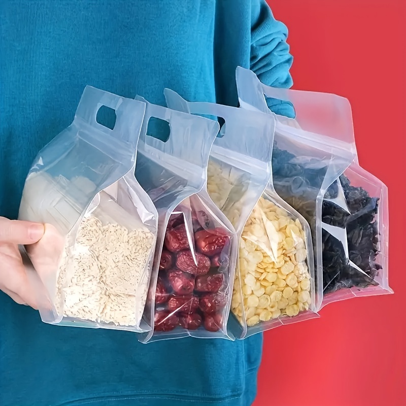 Clear Zipper Bag Sealed Food Storage Zip Lock Bag For - Temu