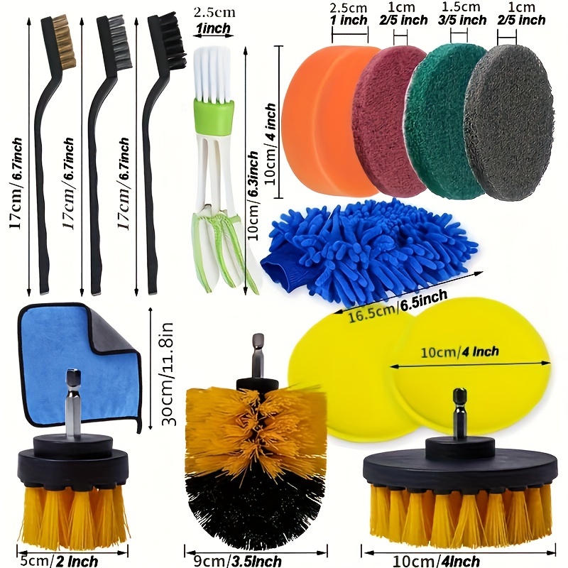 Complete Car Detailing Kit: Brushes Drill Brush And - Temu