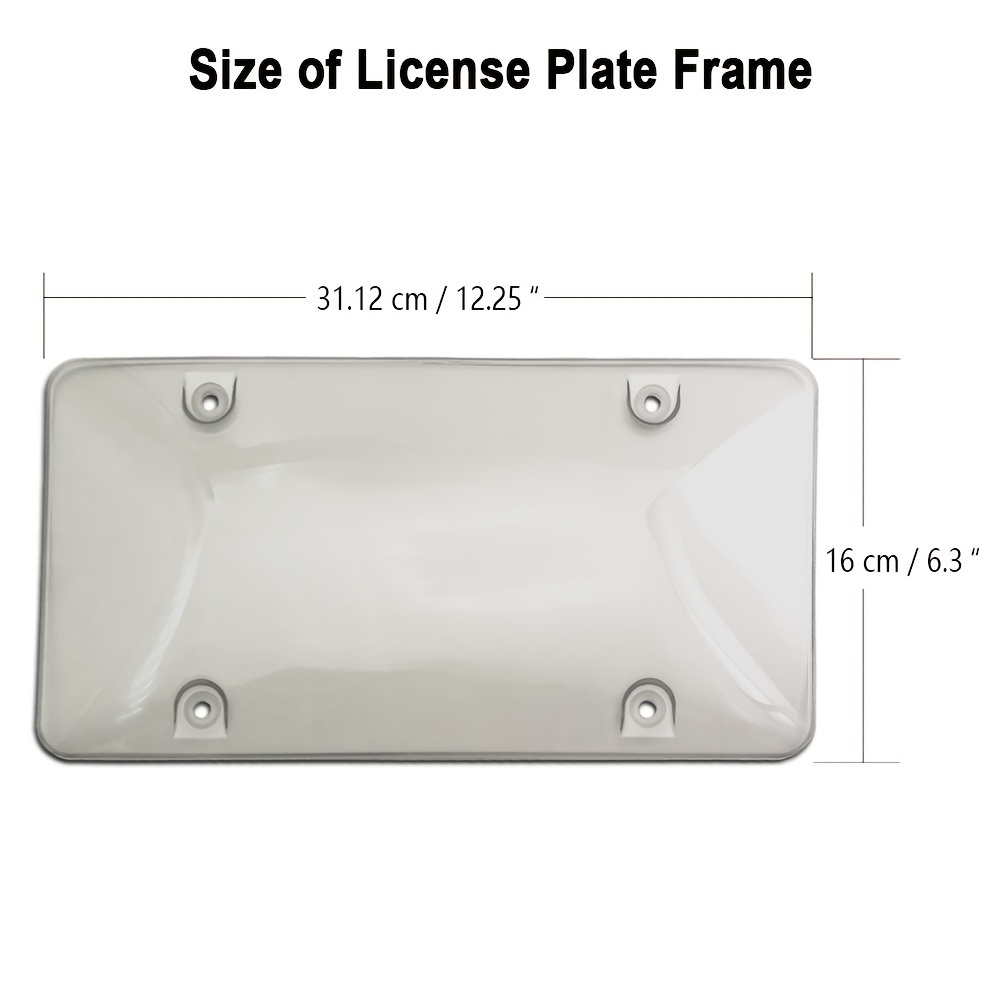 2 pcs License Plate Covers with Clear Bubble Design Unbreakable Fits All  Standard 6x12 Inches Novelty/License Plates
