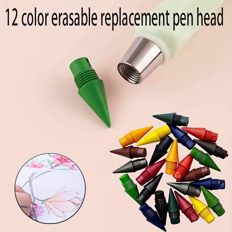 12Pcs Forever Pencil Colored Pencils 12Pcs Replacement Pen Tips