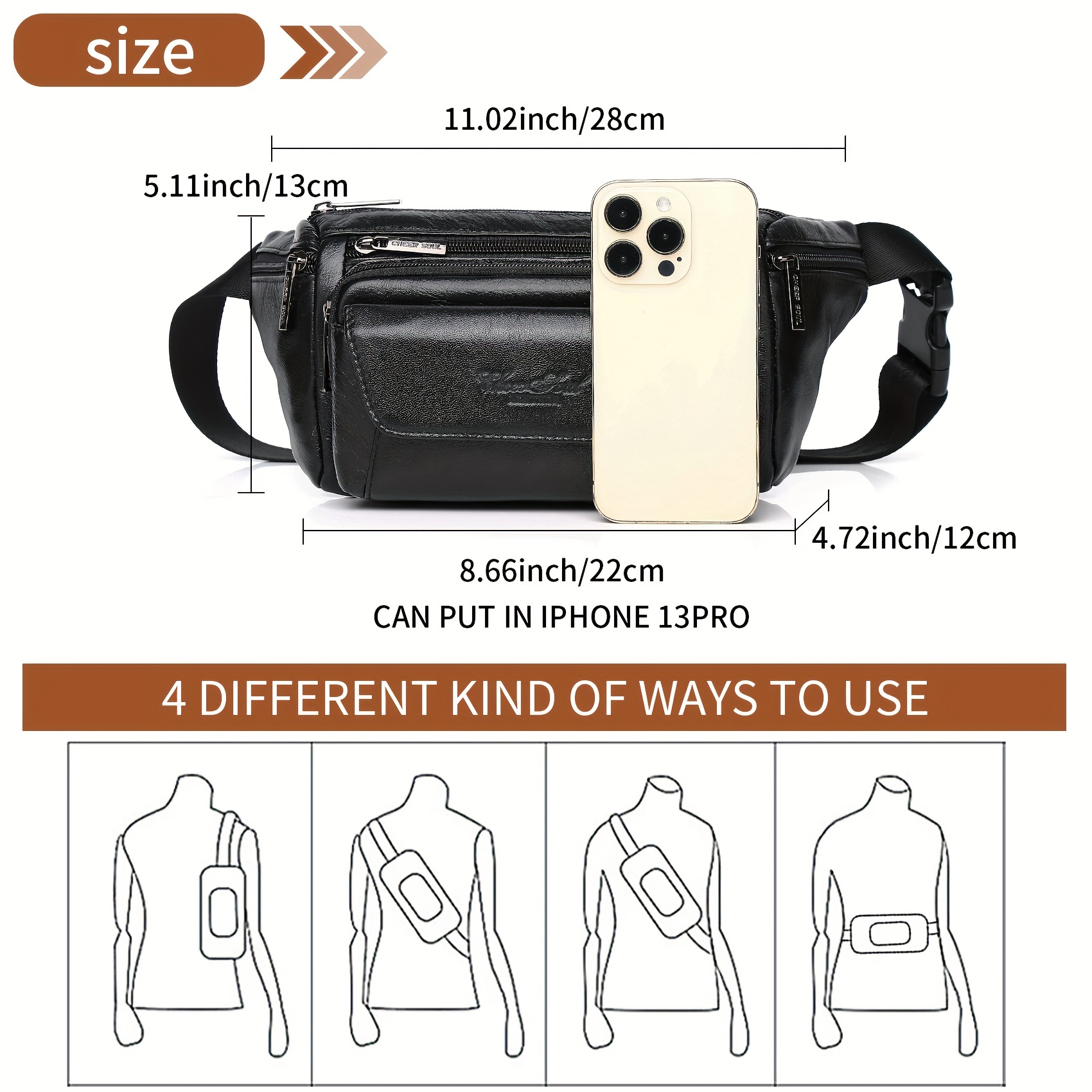 Men's Crossbody Bag, Magnetic Buckle Shoulder Bag For Hiking Running  Cycling Travel - Temu Austria