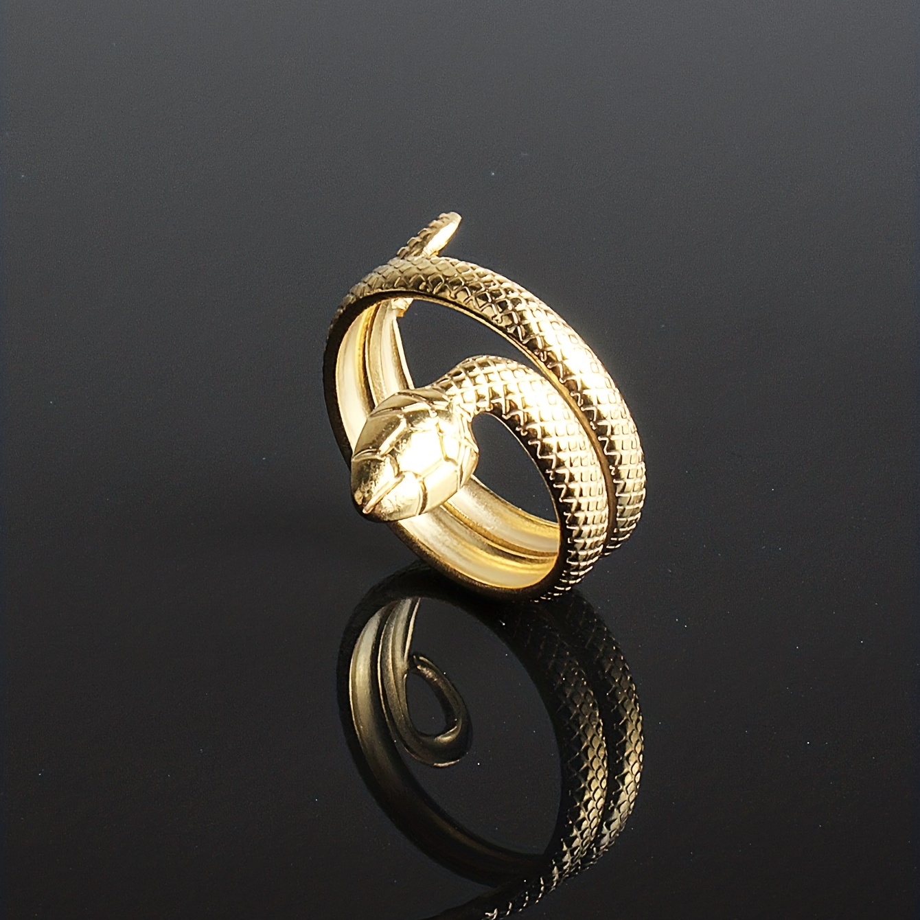 Exaggerated Titanium Steel Snake Ring