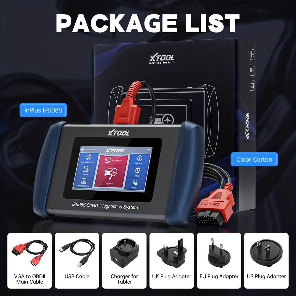 Lifetime Free Update XTOOL InPlus IP508 OBD2 System Diagnostic Tools ABS  SRS AT Engine Scanner