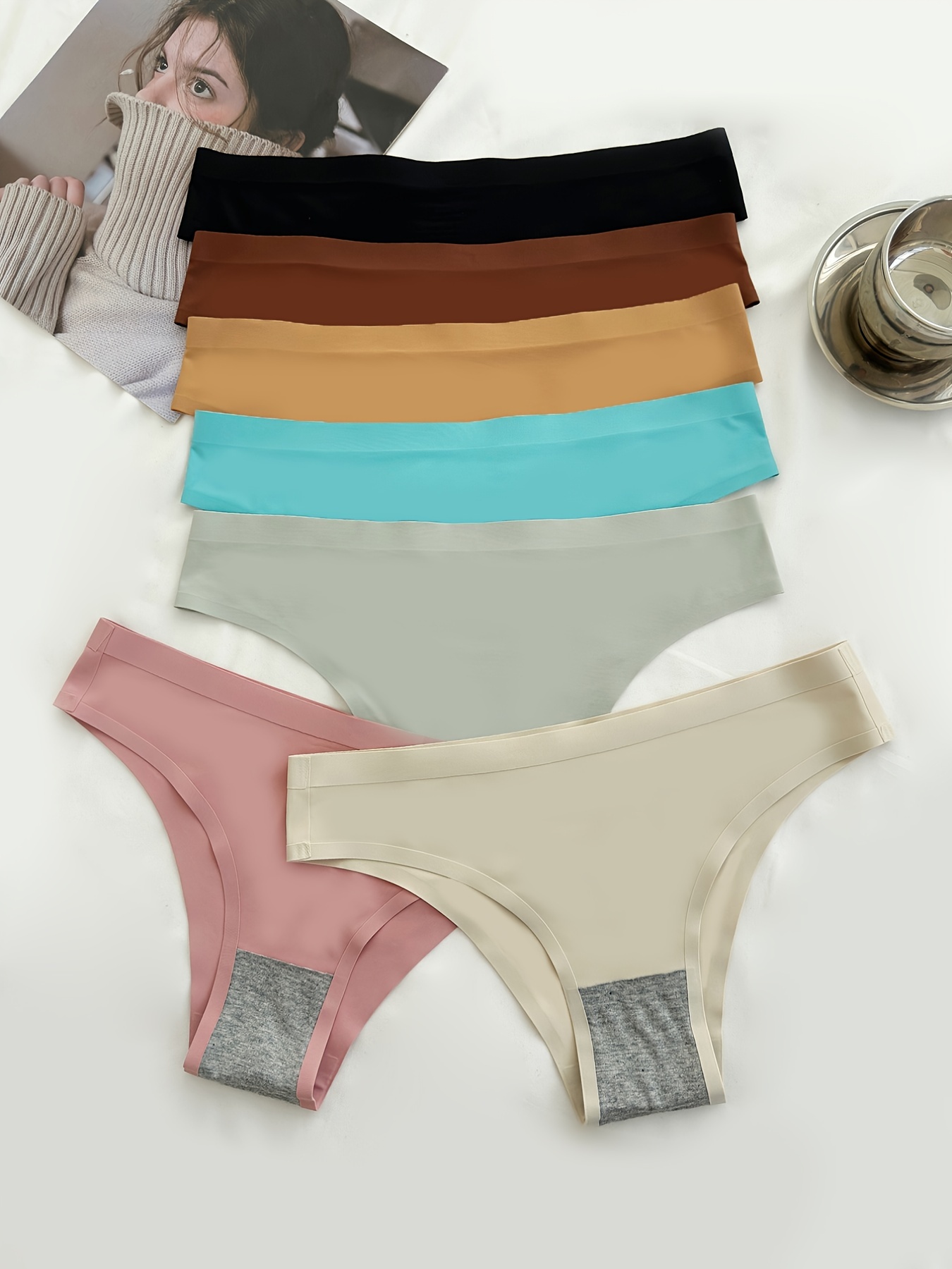 Seamless Low Waist Bikini Panties Multicolor Pack Women's - Temu